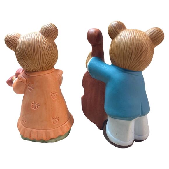 Homco Musical Bear Band Figurines #1422 Set of 6 Vintage  Orchestra - Picture 4 of 9